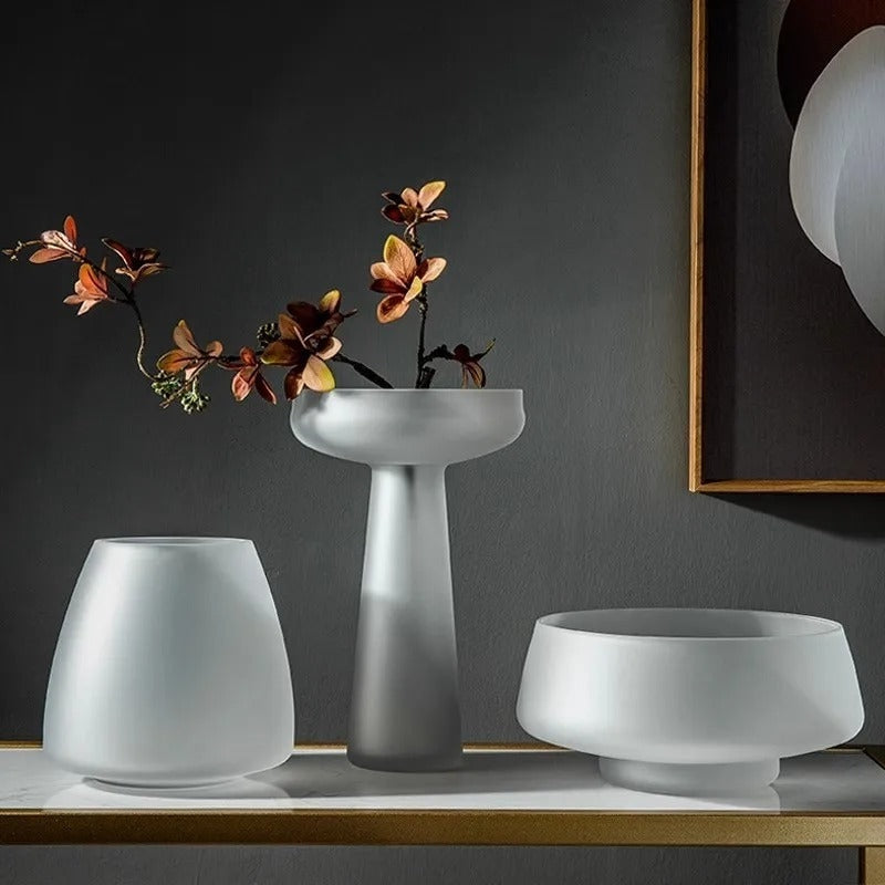 Frosted Glass Vase Nordic Style Home Decor