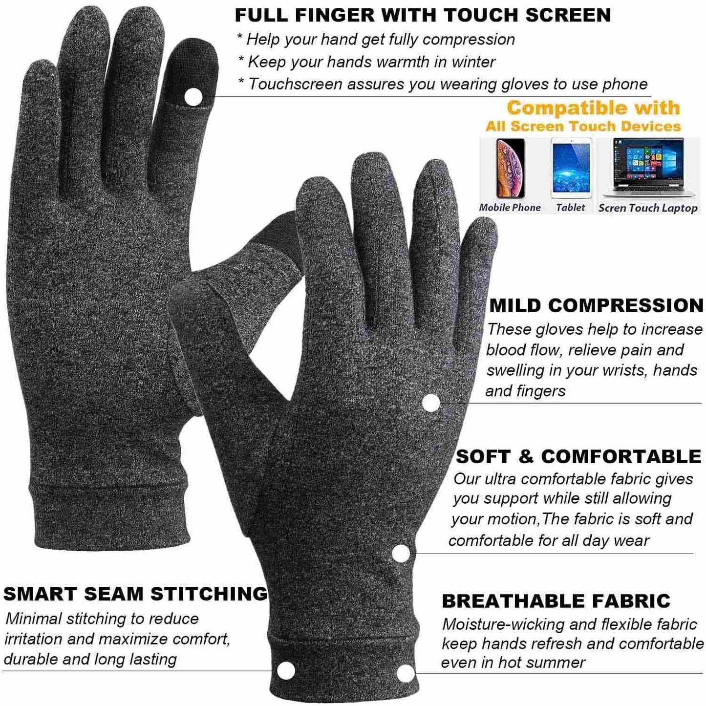 Full-Finger Arthritis Compression Gloves for Enhanced Joint Support