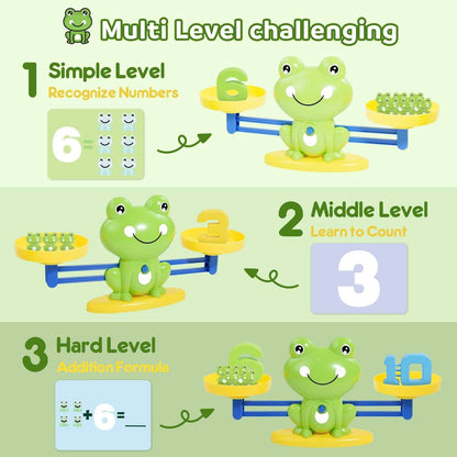 Fun & Educational Frog Balance Math Toy – Montessori Learning Game for Early Math Skills