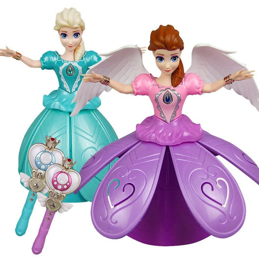 Girls' Interactive Dance Doll Light Music Magical ABS Plastic Toy