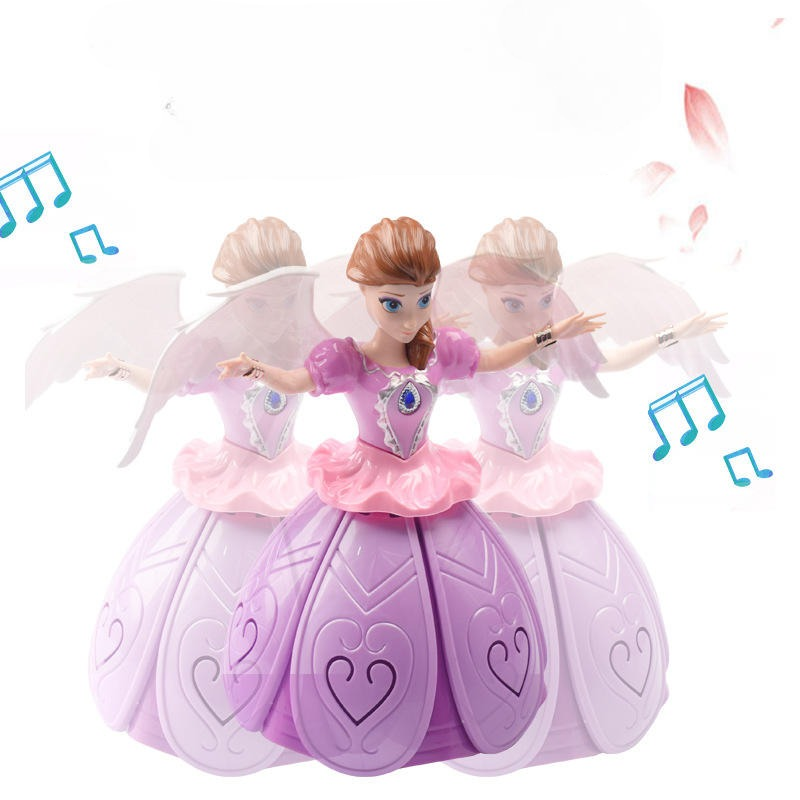 Girls' Interactive Dance Doll Light Music Magical ABS Plastic Toy