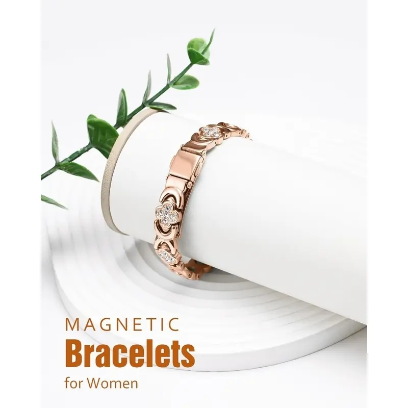 GlamClover Infinity Clover Copper Magnetic Bracelet with Adjuster