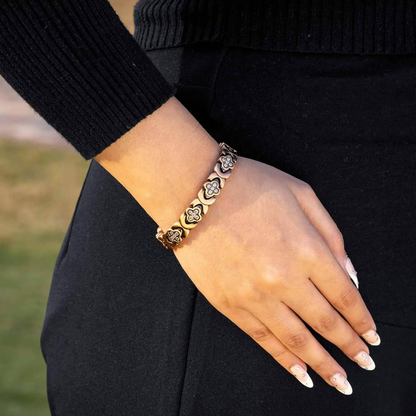 GlamClover Infinity Clover Copper Magnetic Bracelet with Adjuster