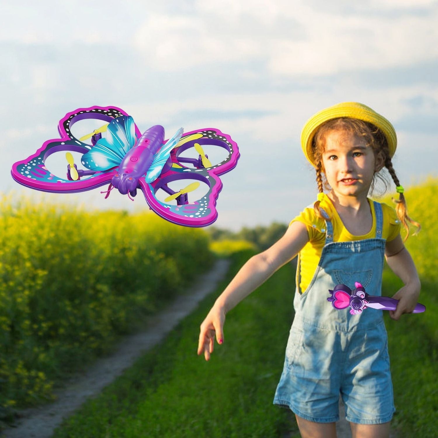 Glitter Butterfly Remote Control 2.4GHz with LED Lights – Safe for Ages 6+