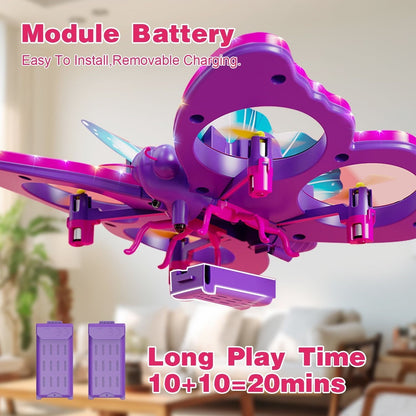 Glitter Butterfly Remote Control 2.4GHz with LED Lights – Safe for Ages 6+