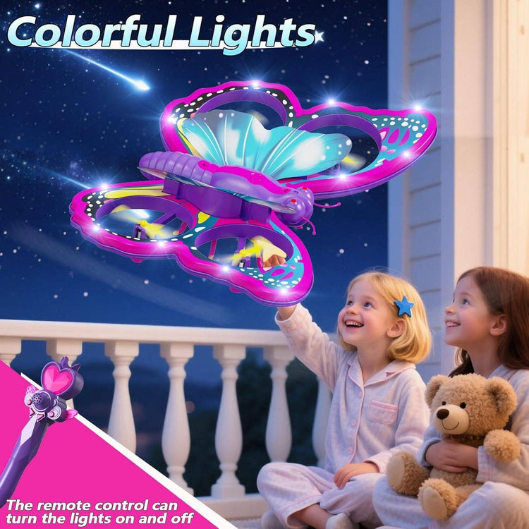 Glitter Butterfly Remote Control 2.4GHz with LED Lights – Safe for Ages 6+