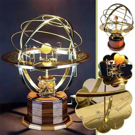 Grand Orrery Solar System Model with Metal Planetary Orbit Display, Educational Astronomy Tool, Safe for Ages 6+