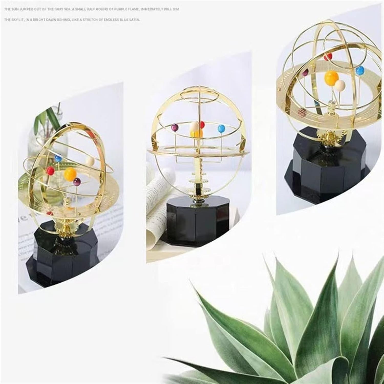 Grand Orrery Solar System Model with Metal Planetary Orbit Display, Educational Astronomy Tool, Safe for Ages 6+