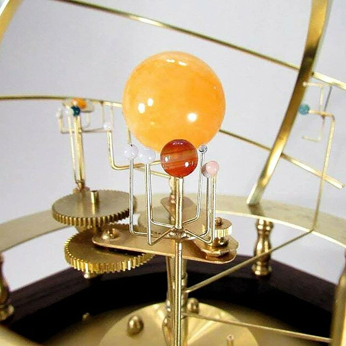 Grand Orrery Solar System Model with Metal Planetary Orbit Display, Educational Astronomy Tool, Safe for Ages 6+