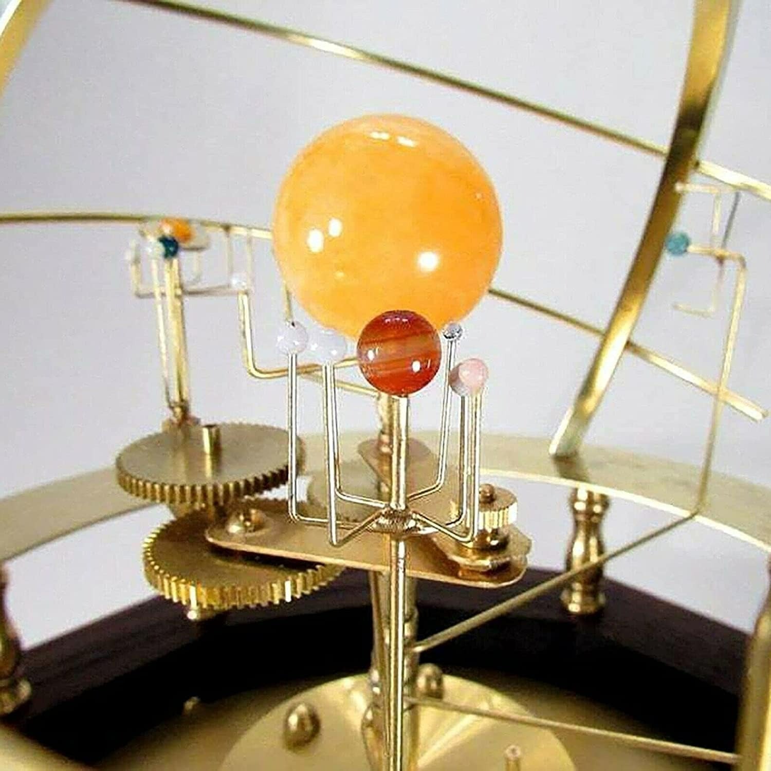 Grand Orrery Solar System Model with Metal Planetary Orbit Display, Educational Astronomy Tool, Safe for Ages 6+