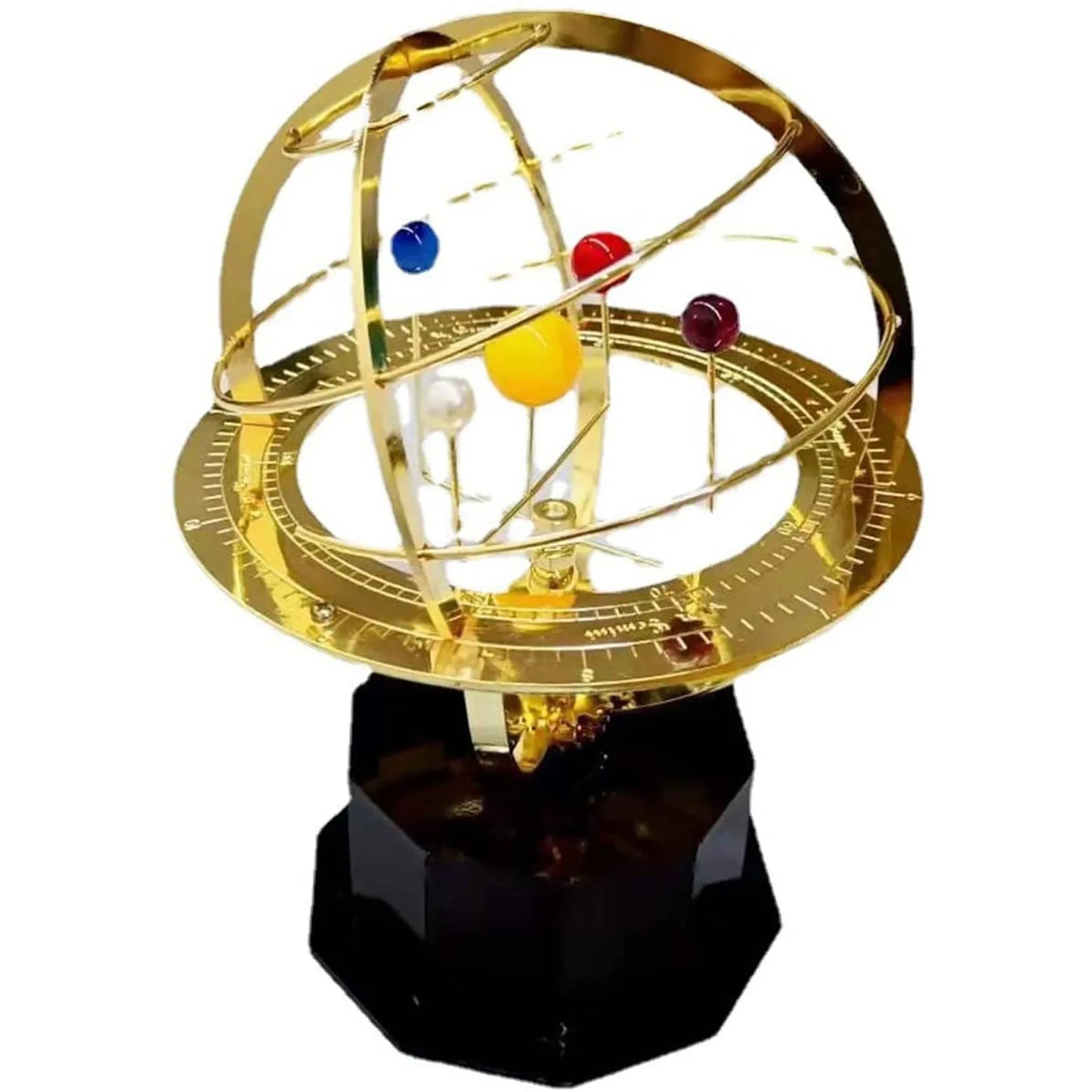Grand Orrery Solar System Model with Metal Planetary Orbit Display, Educational Astronomy Tool, Safe for Ages 6+