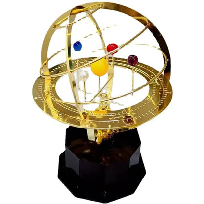 Grand Orrery Solar System Model with Metal Planetary Orbit Display, Educational Astronomy Tool, Safe for Ages 6+