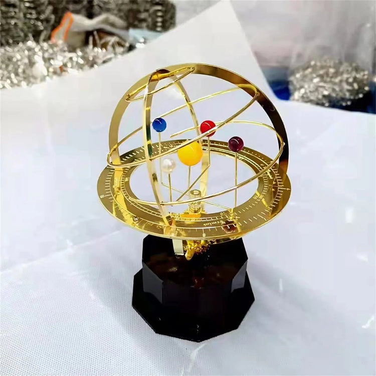 Grand Orrery Solar System Model with Metal Planetary Orbit Display, Educational Astronomy Tool, Safe for Ages 6+