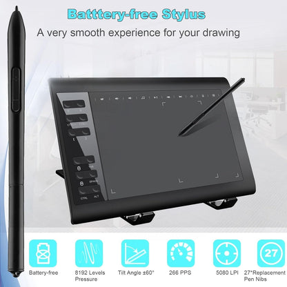 Graphics Drawing Tablet 8192 Pressure Levels with 22 Shortcuts