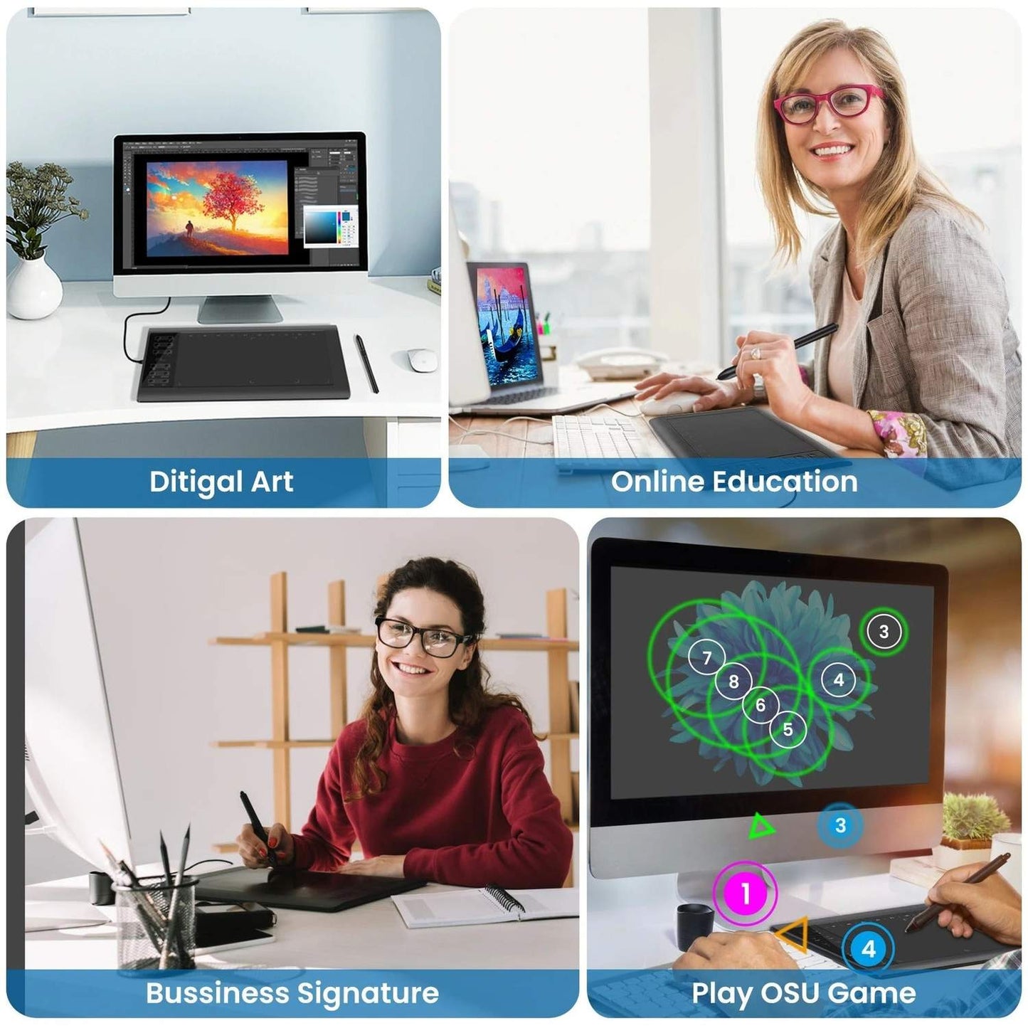 Graphics Drawing Tablet 8192 Pressure Levels with 22 Shortcuts