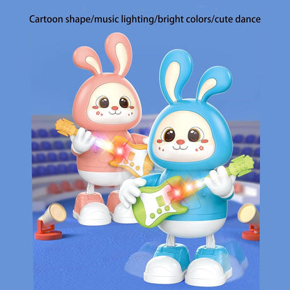Guitarist Rabbit Toy with Music & Lights, Walking LED Bunny, Perfect Gift for Ages 3+