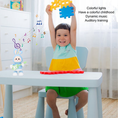 Guitarist Rabbit Toy with Music & Lights, Walking LED Bunny, Perfect Gift for Ages 3+