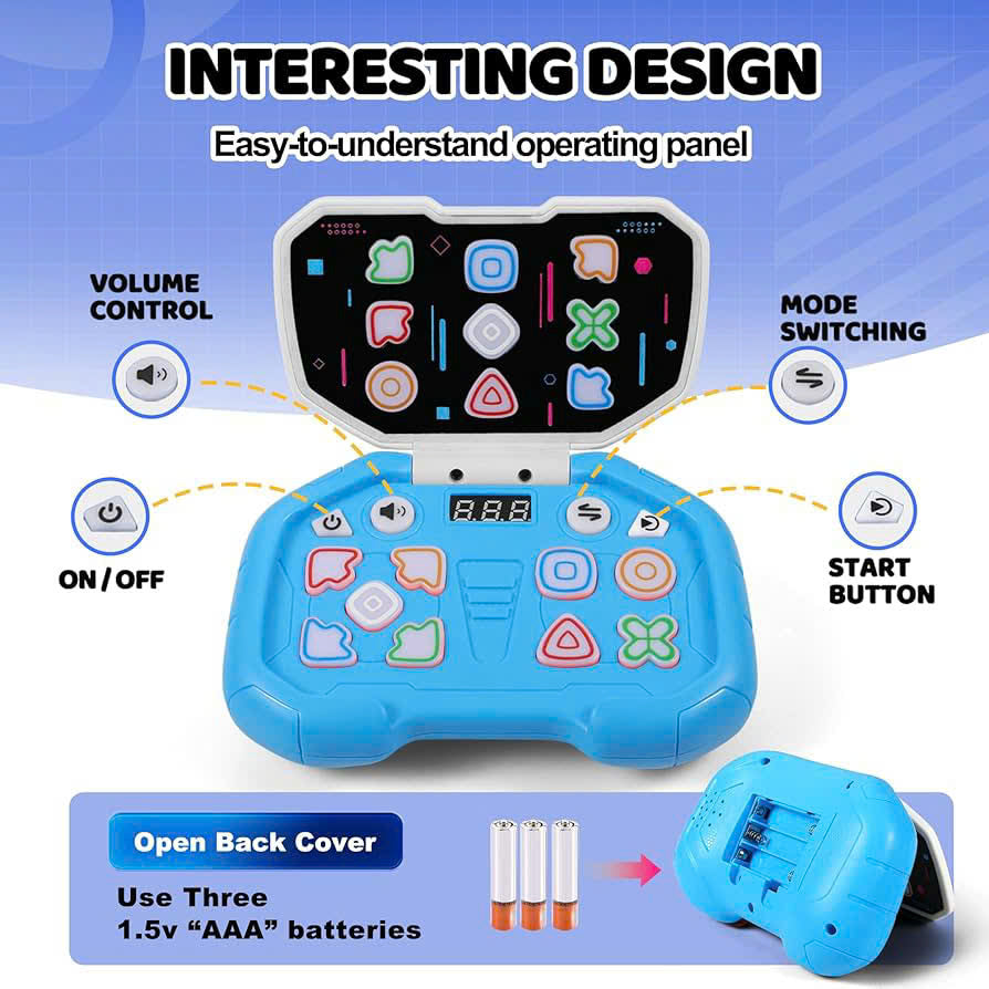 Handheld Music Rhythm Game with Sound and Light, Foldable and Easy to Carry, Safe for Ages 3+