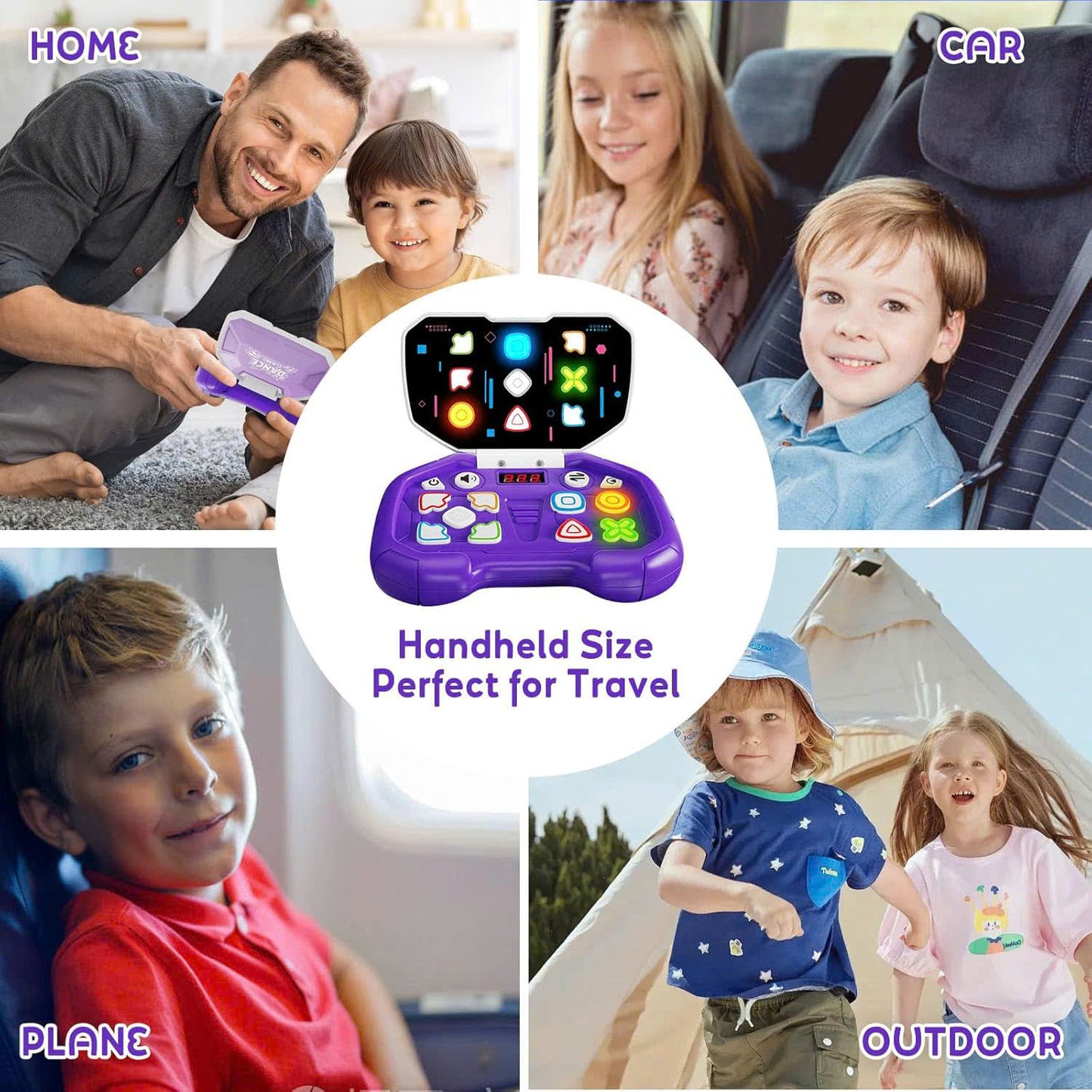 Handheld Music Rhythm Game with Sound and Light, Foldable and Easy to Carry, Safe for Ages 3+