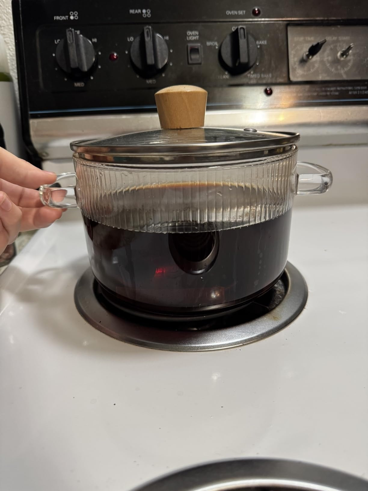 Heat Resistant Borosilicate Glass Cooking Pot with Dual Handles, Fridge & Freezer Safe