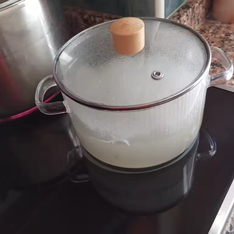 Heat Resistant Borosilicate Glass Cooking Pot with Dual Handles, Fridge & Freezer Safe