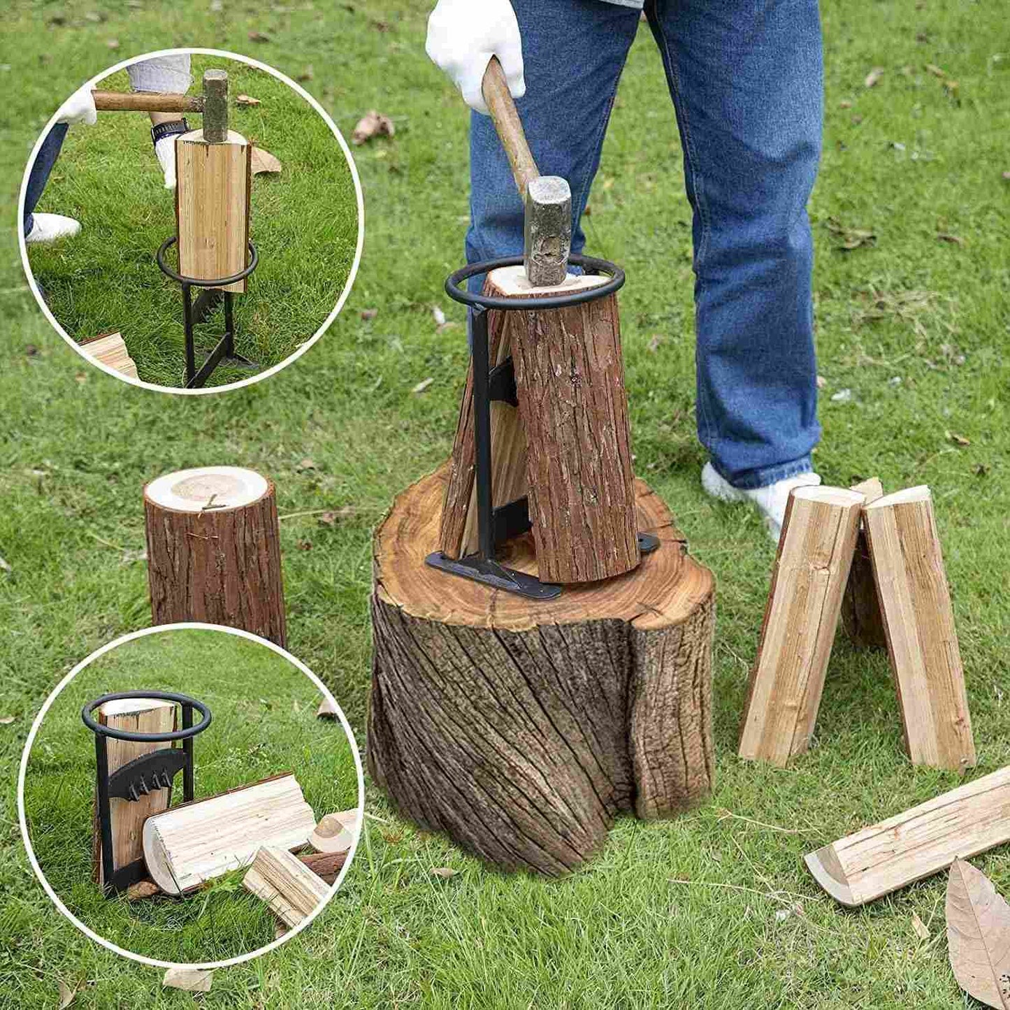 Heavy Duty Chopper Wood Splitting Tool Safe Manual Wood Splitter