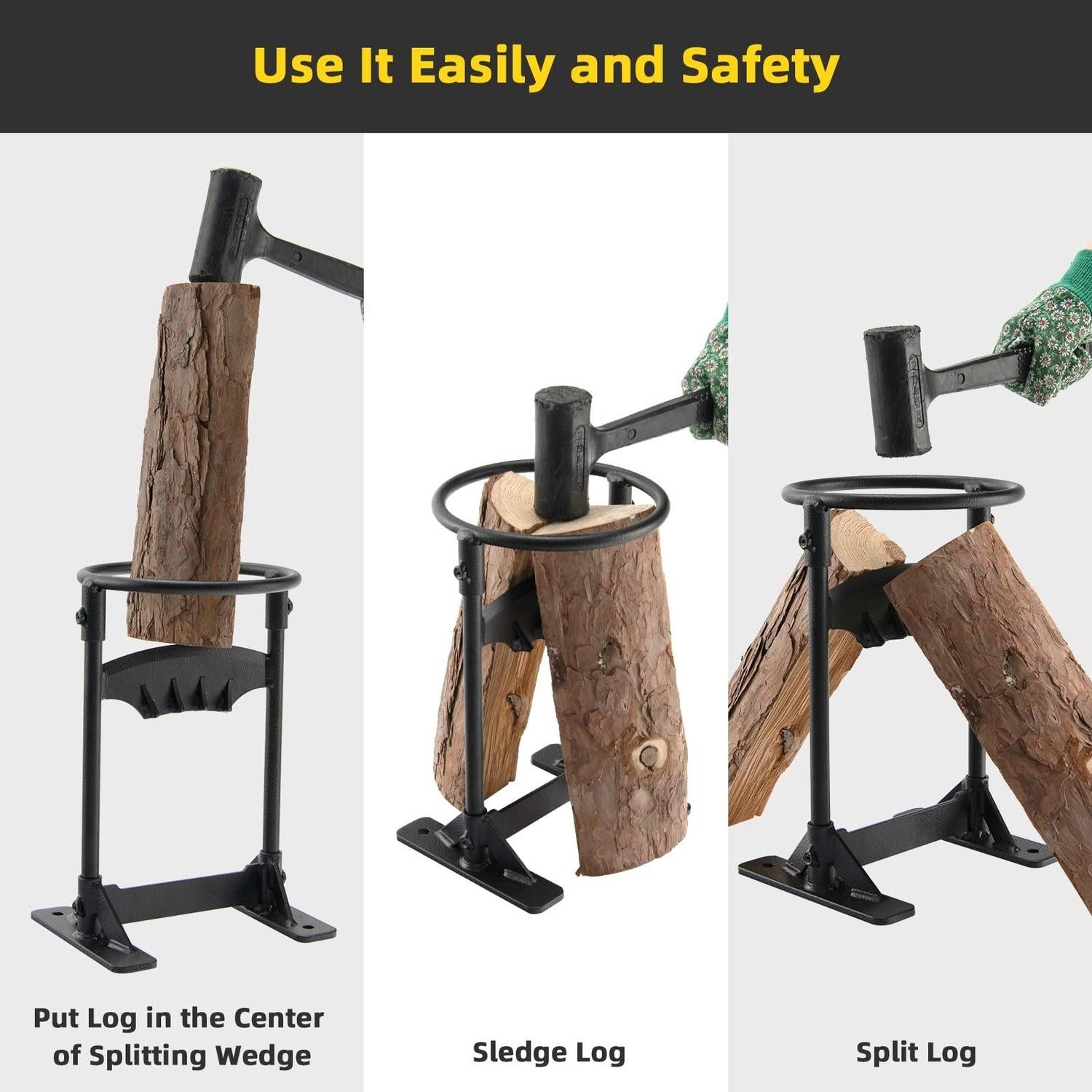 Heavy Duty Chopper Wood Splitting Tool Safe Manual Wood Splitter