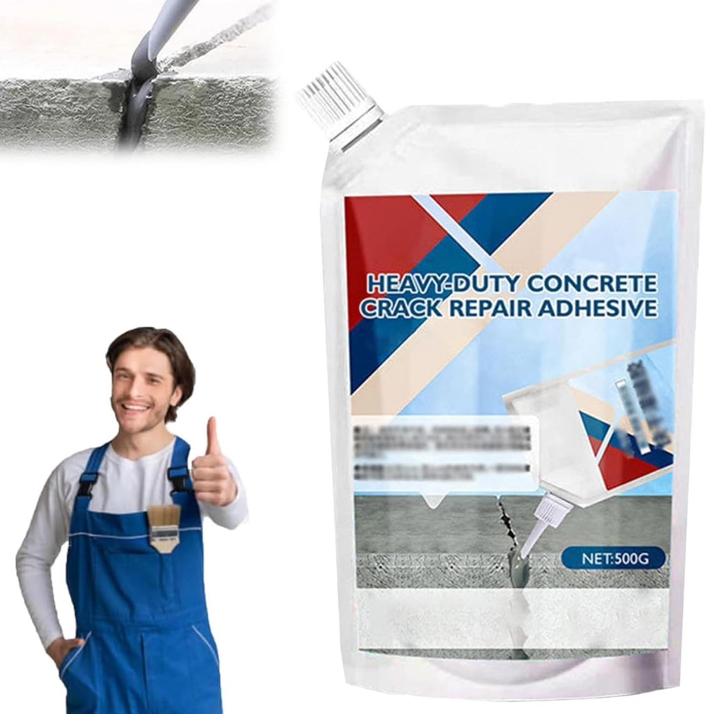 Heavy-Duty Concrete Repair Adhesive, Grouting Adhesive Sealer Outdoor Waterproof, Quick-Drying