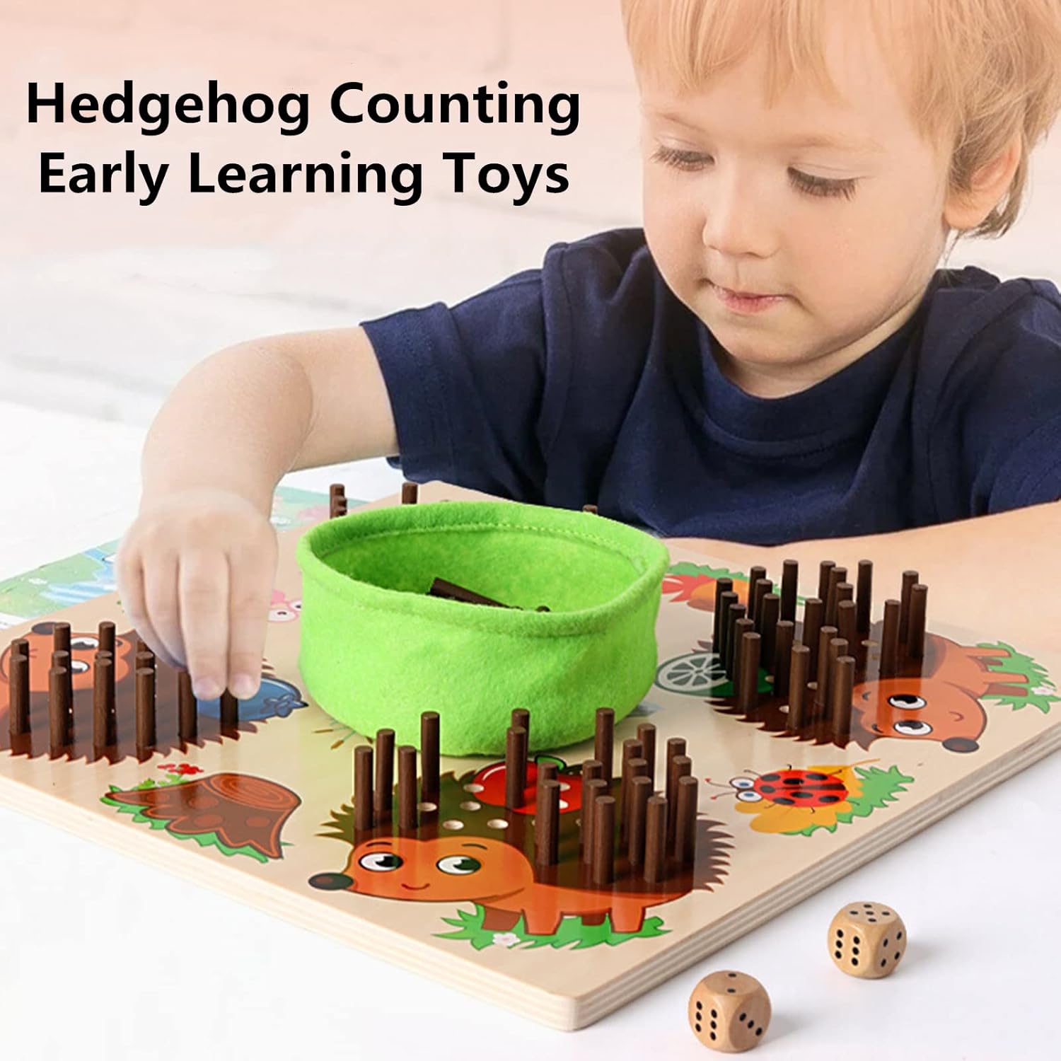 Hedgehog Walking Board, Made of Safe Wood, Helps Children Learn to Count Numbers, Suitable for Ages 3+