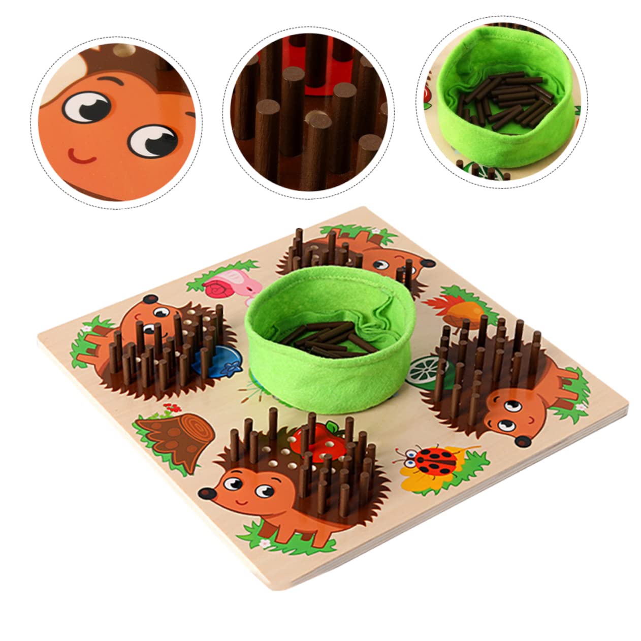 Hedgehog Walking Board, Made of Safe Wood, Helps Children Learn to Count Numbers, Suitable for Ages 3+