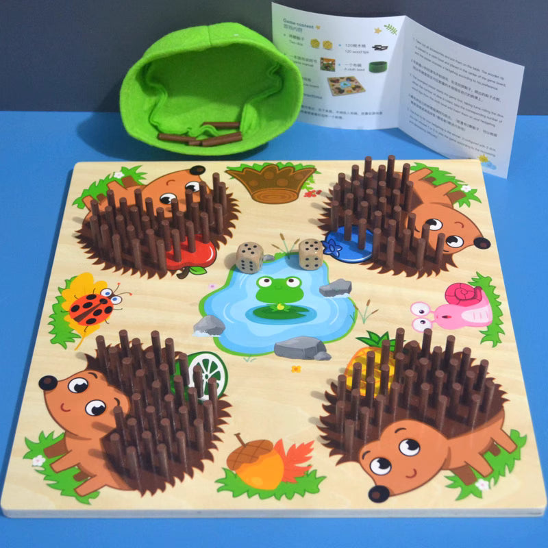 Hedgehog Walking Board, Made of Safe Wood, Helps Children Learn to Count Numbers, Suitable for Ages 3+