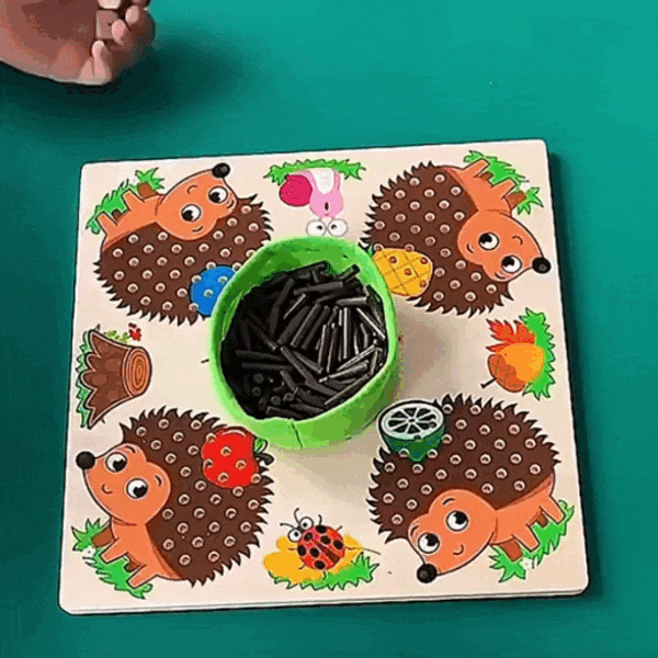 Hedgehog Walking Board, Made of Safe Wood, Helps Children Learn to Count Numbers, Suitable for Ages 3+