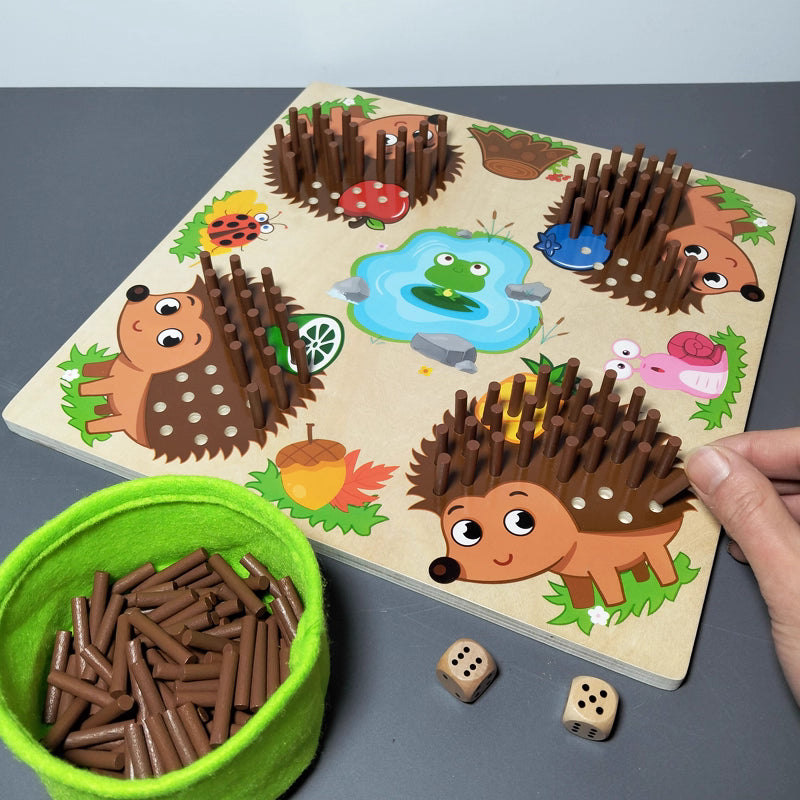 Hedgehog Walking Board, Made of Safe Wood, Helps Children Learn to Count Numbers, Suitable for Ages 3+