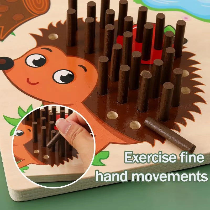 Hedgehog Walking Board, Made of Safe Wood, Helps Children Learn to Count Numbers, Suitable for Ages 3+