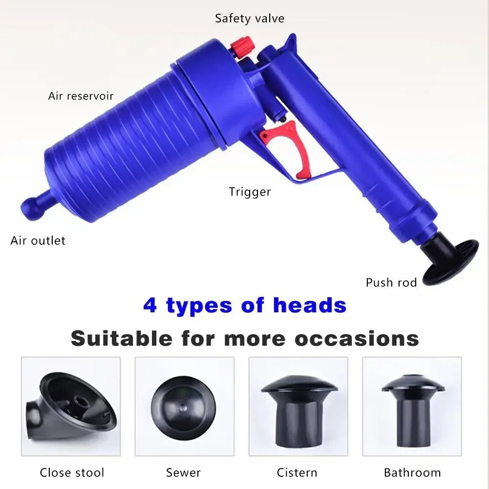 High Pressure Air Drain Blaster for Clogged Pipes & Toilets