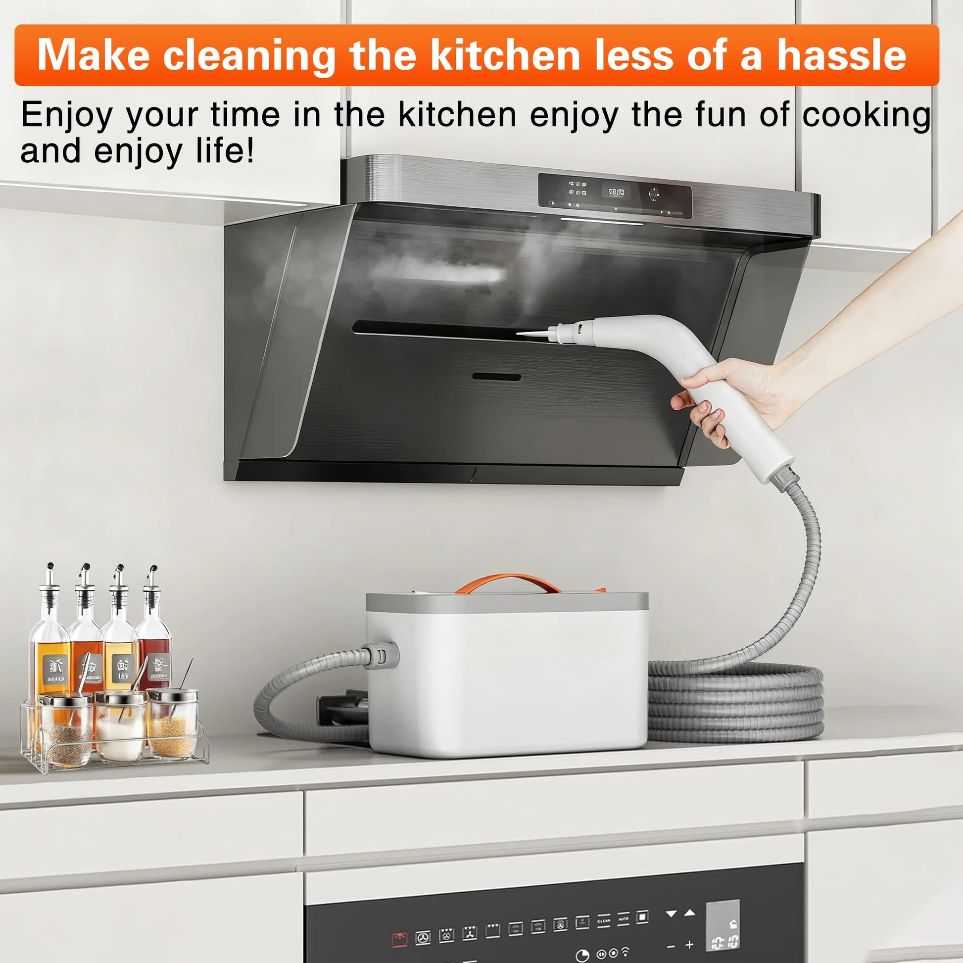 High-Temperature Pressurized Steam Cleaner with 8 Multifunctional Nozzles