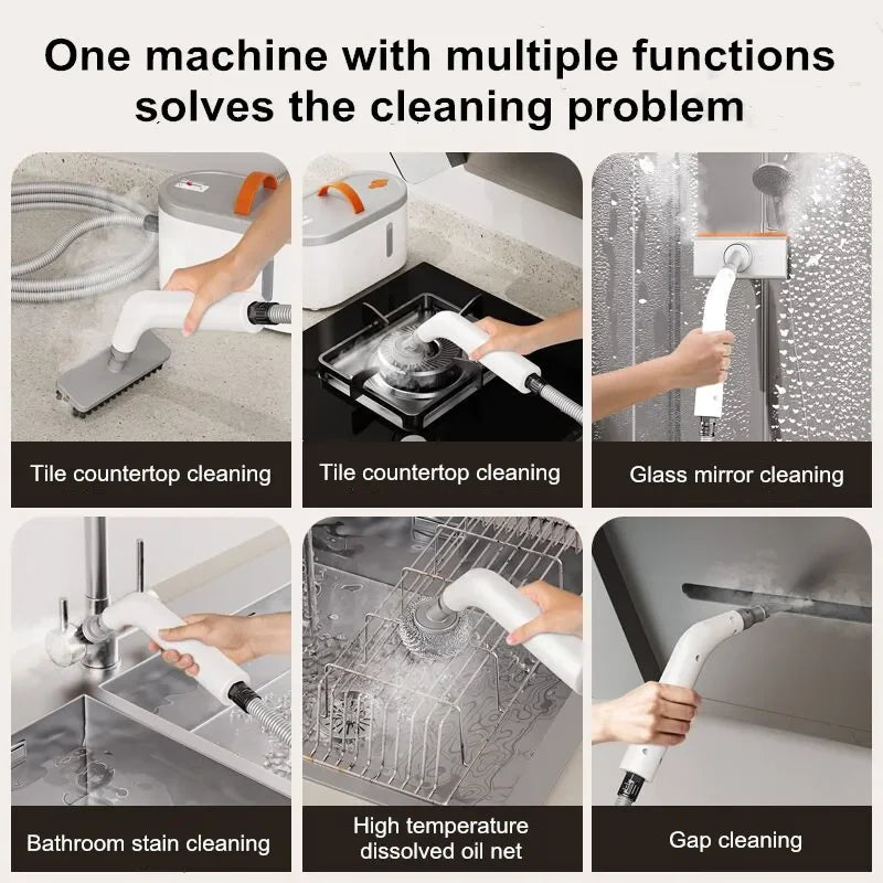 High-Temperature Pressurized Steam Cleaner with 8 Multifunctional Nozzles