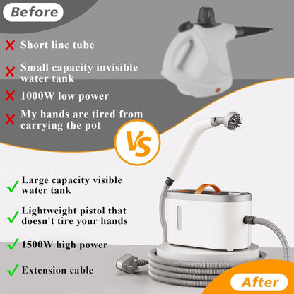 High-Temperature Pressurized Steam Cleaner with 8 Multifunctional Nozzles