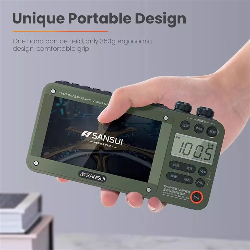 High-end Video Plug-in Bluetooth Pocket TV, Sansui F50 4.3-Inch Display Multifunctional Radio Portable