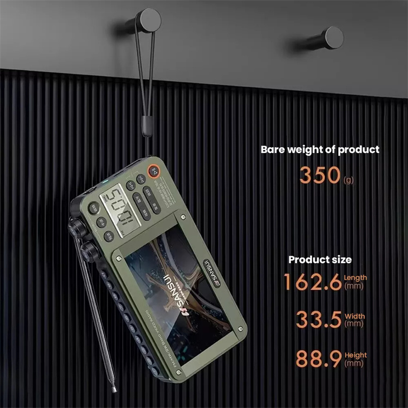 High-end Video Plug-in Bluetooth Pocket TV, Sansui F50 4.3-Inch Display Multifunctional Radio Portable