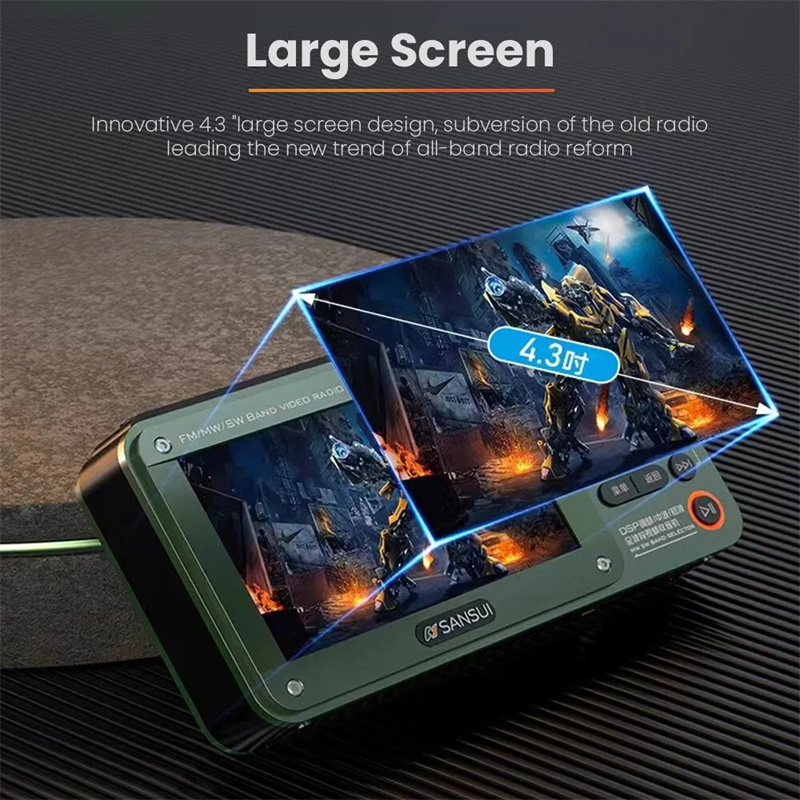 High-end Video Plug-in Bluetooth Pocket TV, Sansui F50 4.3-Inch Display Multifunctional Radio Portable