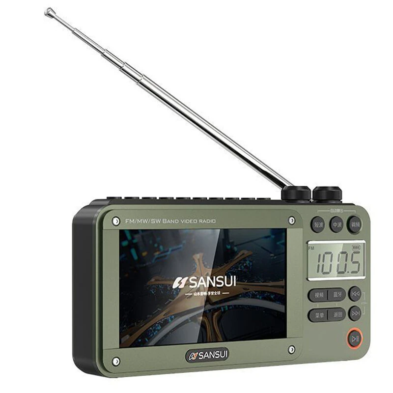 High-end Video Plug-in Bluetooth Pocket TV, Sansui F50 4.3-Inch Display Multifunctional Radio Portable