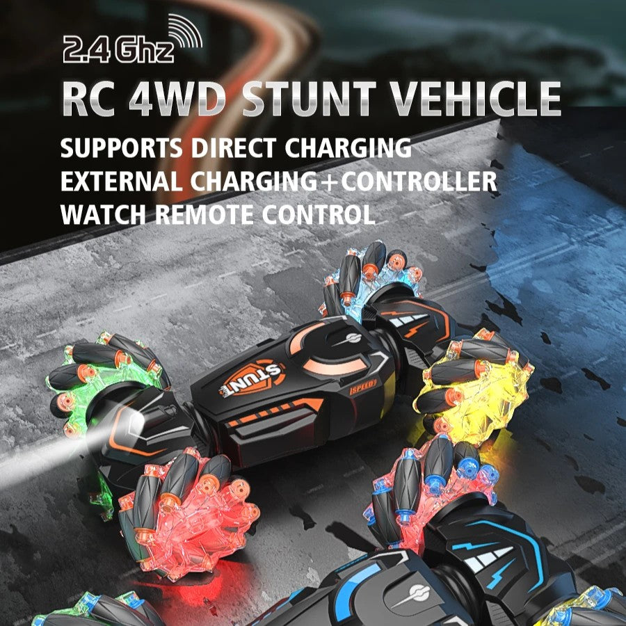 High-performance Remote Control Stunt Car with 4WD System, 360° Spins, Drift Stunts, Safe For Ages 6+