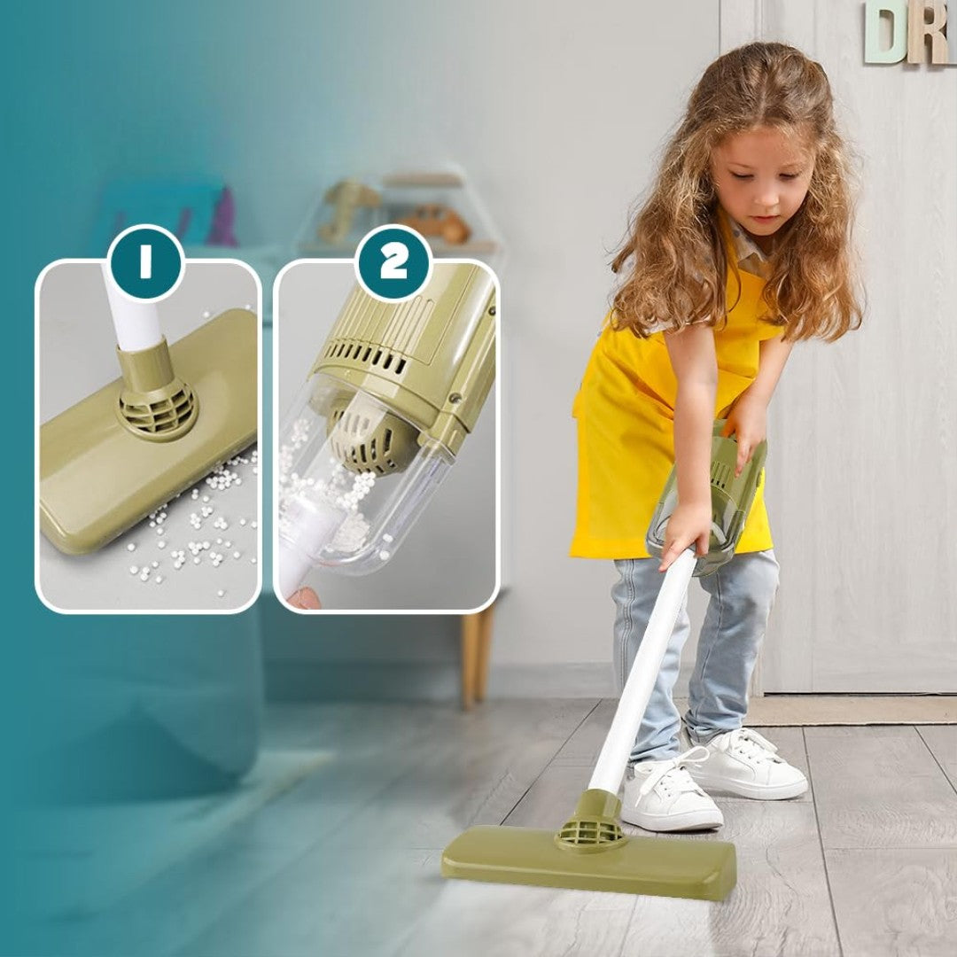 Household Cleaning Play Set with Broom Bucket Soap Bin Wet Floor Sign Dustpan Brush and Much More Included Great Fun for Kids