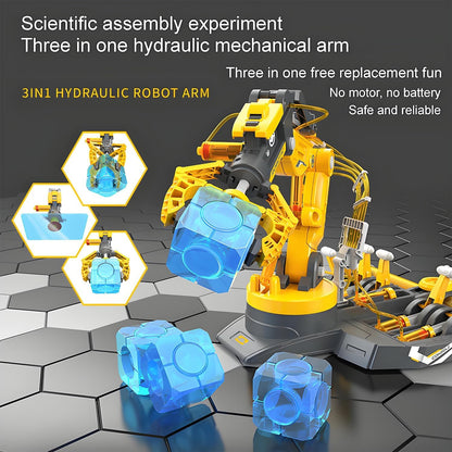 Hydraulic Robot Arm With Manual Control, Flexible Movement, DIY Science Experiment Toy For Ages 6+