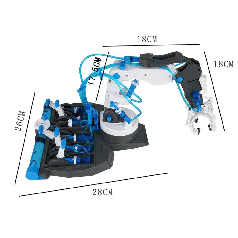 Hydraulic Robot Arm With Manual Control, Flexible Movement, DIY Science Experiment Toy For Ages 6+