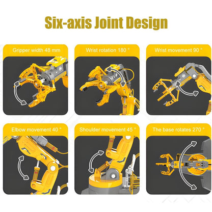 Hydraulic Robot Arm With Manual Control, Flexible Movement, DIY Science Experiment Toy For Ages 6+
