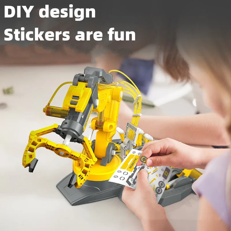 Hydraulic Robot Arm With Manual Control, Flexible Movement, DIY Science Experiment Toy For Ages 6+