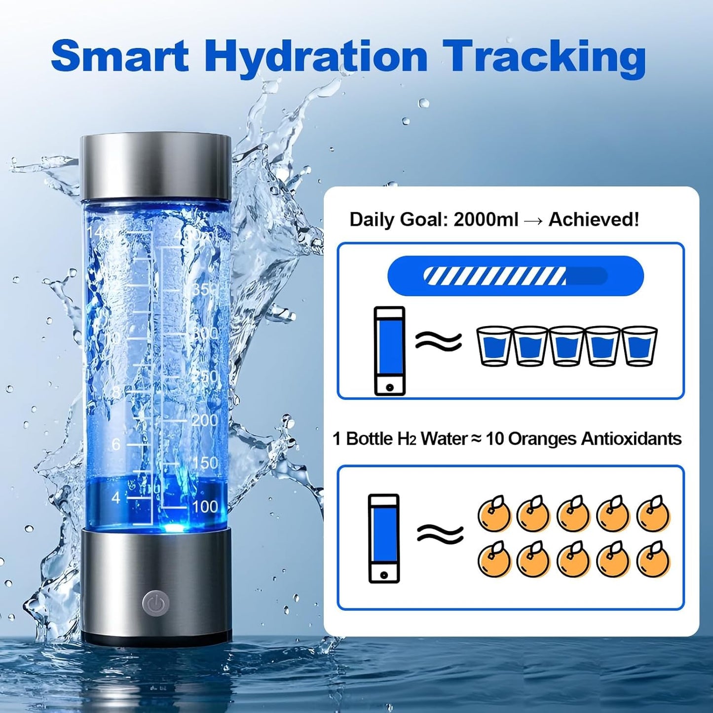 Hydrogen Water Bottle for Daily Hydration – Boost Energy, Detox, Improve Skin Fast