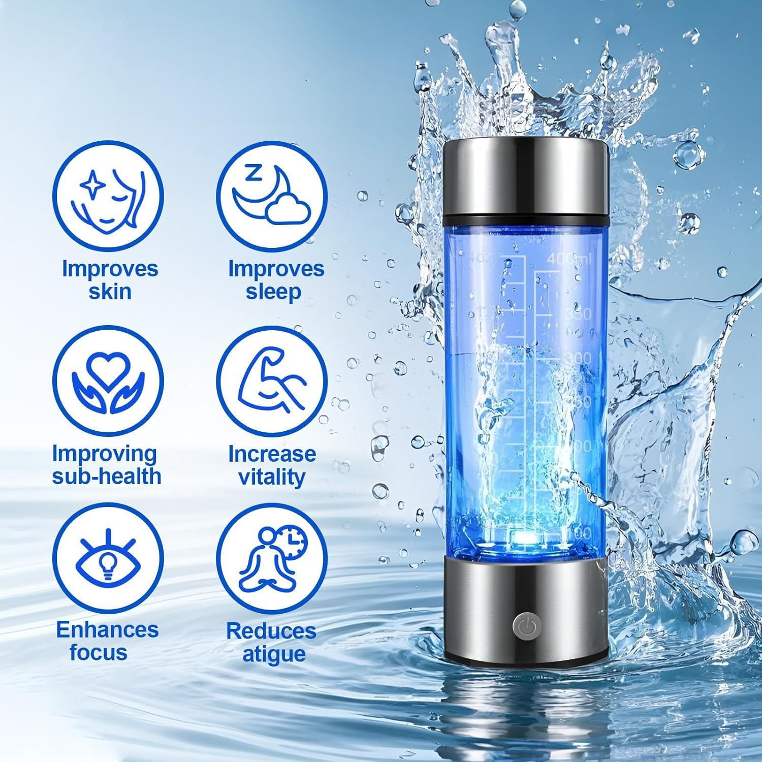 Hydrogen Water Bottle for Daily Hydration – Boost Energy, Detox, Improve Skin Fast